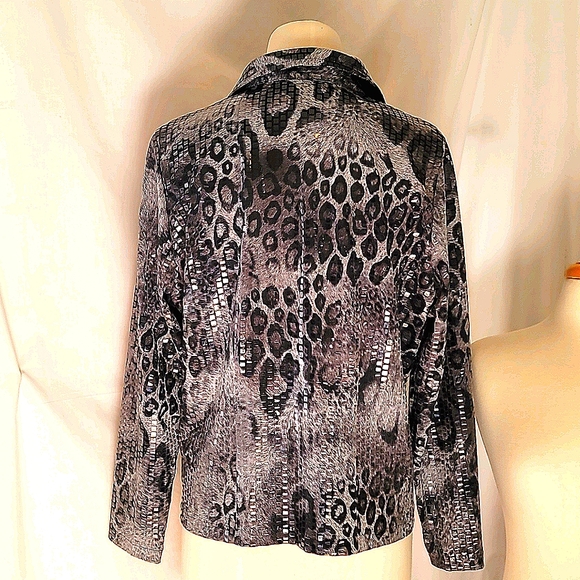 💐H.P.🪻Misook Animal Print Zip up Jacket - Picture 2 of 3